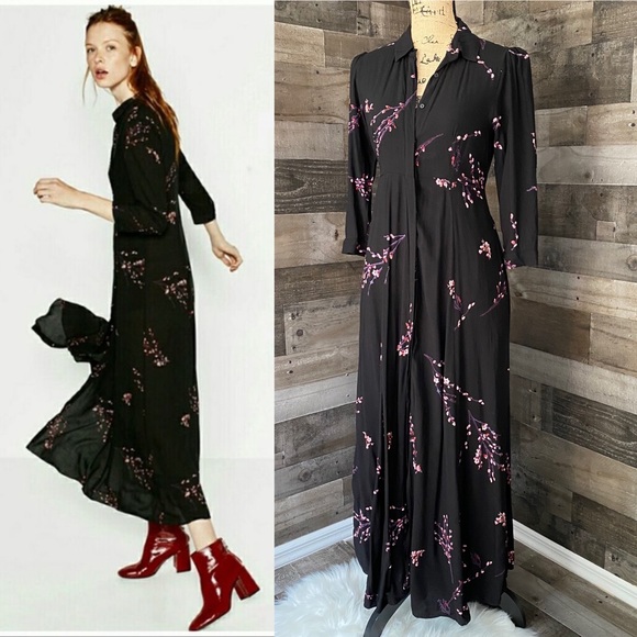 Zara Dresses & Skirts - Zara button down floral maxi dress w/ pockets